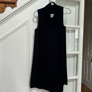 Anthropologie navy cowl neck, sleeveless dress